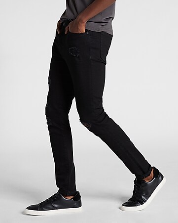 Black Core Ripped Slim Fit Jeans