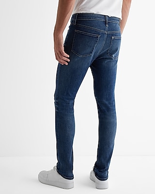 Super Skinny Dark Wash Ripped Ultra Hyper Stretch Jeans