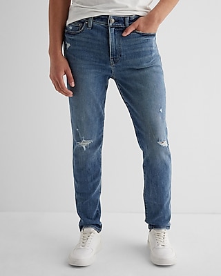 Athletic Skinny Dusty Blue Hyper Stretch Jeans