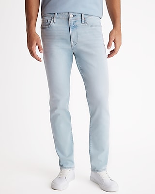 skinny light wash stretch jeans