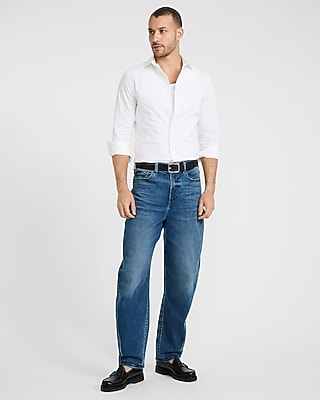 Barrel Dark Wash Stretch Jeans
