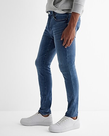 Men's Light Wash Super Skinny Jeans, Men's Clearance
