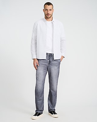 Straight Black Wash Flex Fleece Jeans