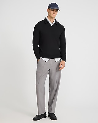 Straight Pintuck Elastic Waist Pant