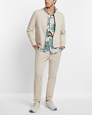 Athletic Slim Pleated Hyper Stretch Modern Chino