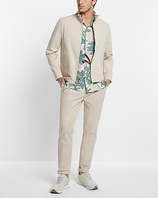 Athletic Slim Pleated Hyper Stretch Modern Chino