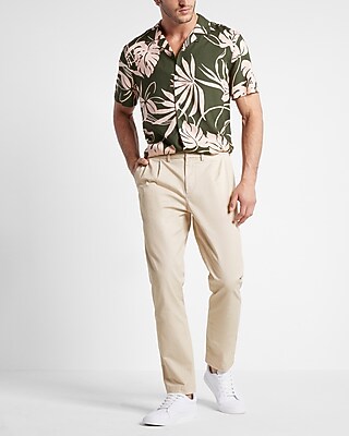 Athletic Slim Pleated Hyper Stretch Modern Chino