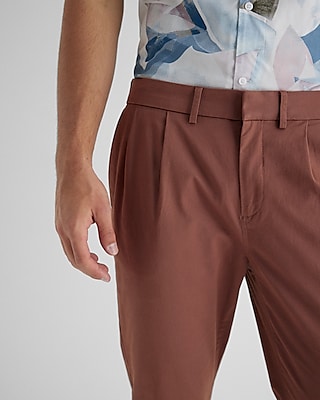 Athletic Slim Pleated Hyper Stretch Modern Chino