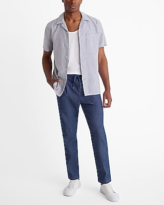 EX- E WAIST CHAMBRAY JOGGER:DENIM CHAMBRAY:L