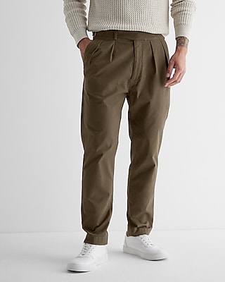 Athletic Slim Modern Chino Belted Pleated Pant Express