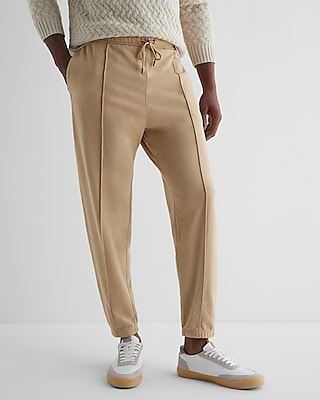 Men's cable knit joggers in camel colour