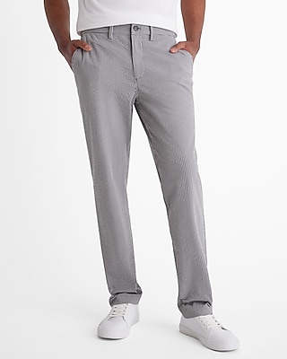 Slim Striped Seersucker Cotton Stretch Pant