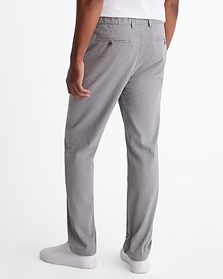 Slim Striped Seersucker Cotton Stretch Pant