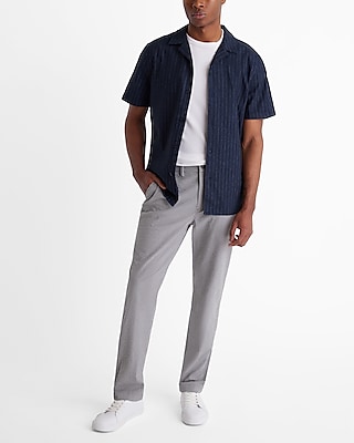 Slim Striped Seersucker Cotton Stretch Pant