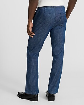 Chambray Drawstring Elastic Waist Pant