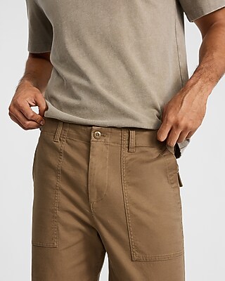 Loose Cotton-Stretch Utility Pant