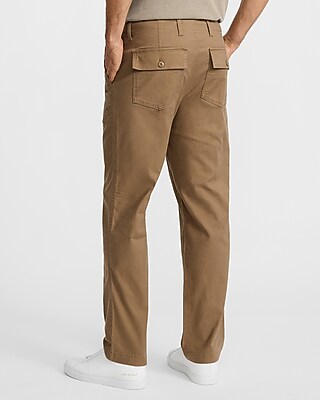 Loose Cotton-Stretch Utility Pant
