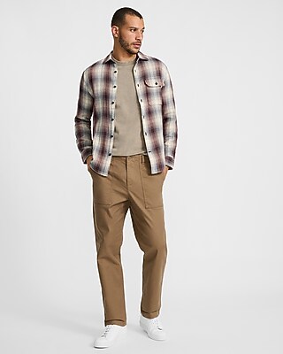 Loose Cotton-Stretch Utility Pant
