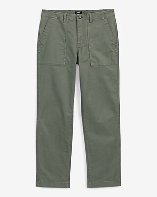 Loose Cotton-Stretch Utility Pant