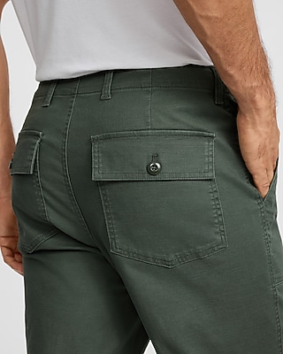 Loose Cotton-Stretch Utility Pant