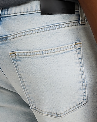 10" Slim Light Wash Denim Shorts