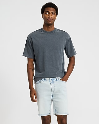 10" Slim Light Wash Denim Shorts