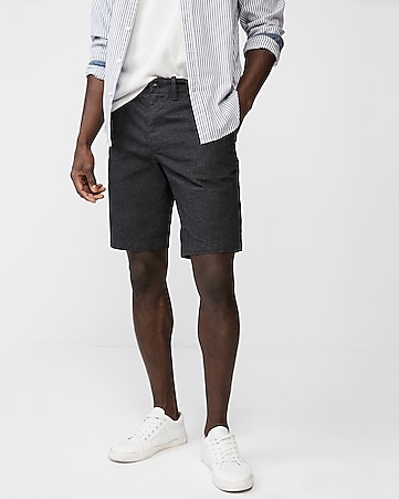 classic fit 10 inch stretch textured shorts