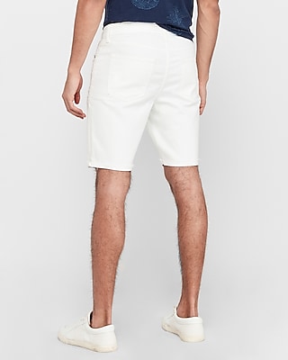 white distressed denim shorts