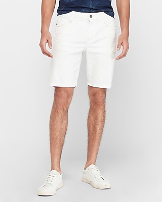 mens white distressed shorts