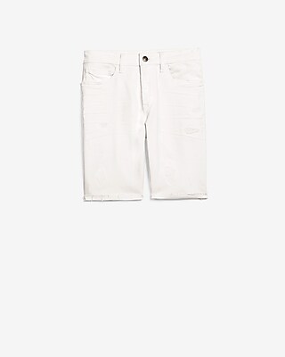 white distressed jean shorts mens