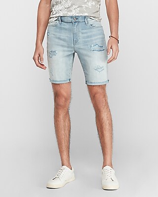 light wash jean shorts mens