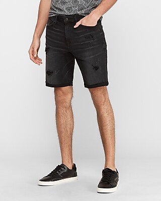 black jean shorts mens