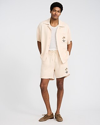 Palmera Resort Drawstring Elastic Waist Shorts