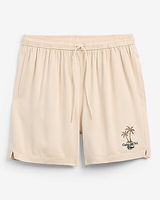 Palmera Resort Drawstring Elastic Waist Shorts