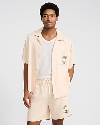 Palmera Resort Drawstring Elastic Waist Shorts