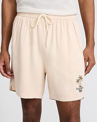 Palmera Resort Drawstring Elastic Waist Shorts