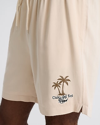 Palmera Resort Drawstring Elastic Waist Shorts