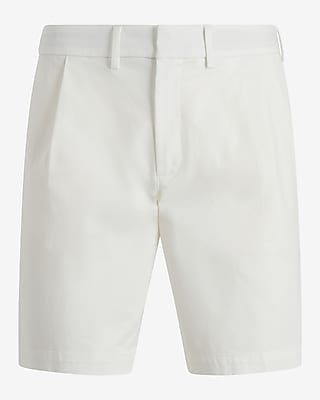 Pleated 8" Stretch Modern Chino Shorts