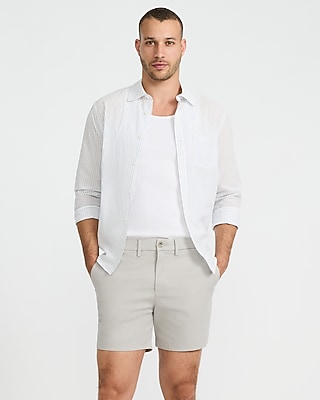 6" Comfort Waist Hyper Stretch Slim Chino Shorts | Express