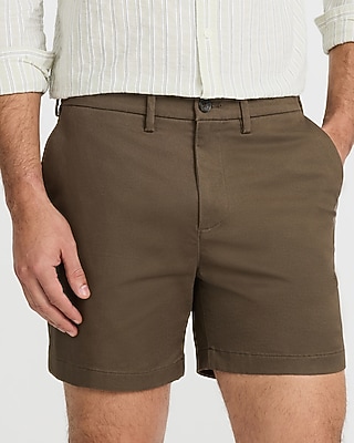 6" Comfort Waist Hyper Stretch Slim Chino Shorts