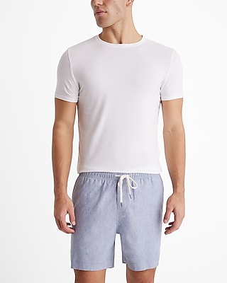 7" Linen-Blend Drawstring Elastic Waist Shorts
