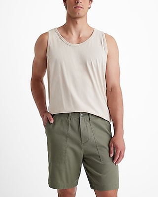 8" cotton stretch utility shorts