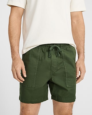 6" Cotton-Blend Drawstring Elastic Waist Short