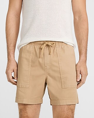 6" Cotton-Blend Drawstring Elastic Waist Short - thumbnail 7