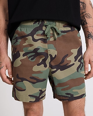 6" Camo Drawstring Elastic Waist Shorts - thumbnail 7