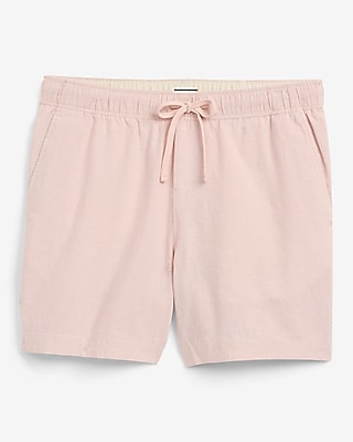 6" Mini Houndstooth Linen-Blend Shorts