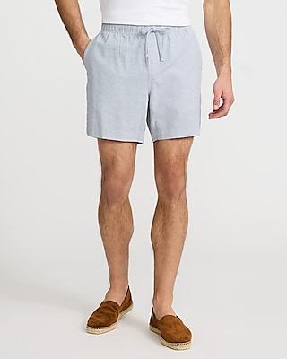 6" Mini Houndstooth Linen-blend Shorts
