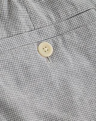 6" Mini Houndstooth Linen-Blend Shorts