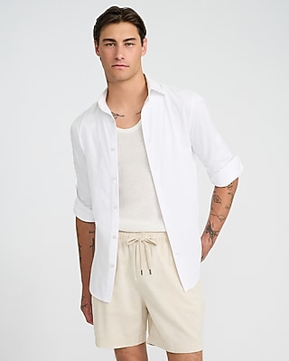 6" Linen-blend Drawstring Elastic Waist Short