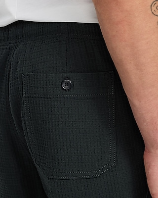 6" Waffle Textured Cotton Drawstring Elastic Waist Short